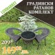 Градински ратанов комплект "ЛУКС" маса + два стола 