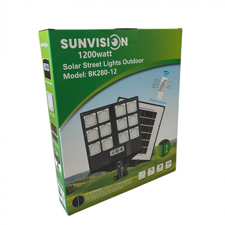 SUNVISION соларен LED прожектор/лампа 1200 W НОВ МОДЕЛ 2026