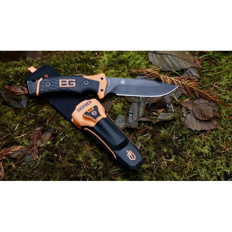 Нож за оцеляване Ultimate Bear Grylls, за къмпинг, 25 см, комплект за оцеляване + кания