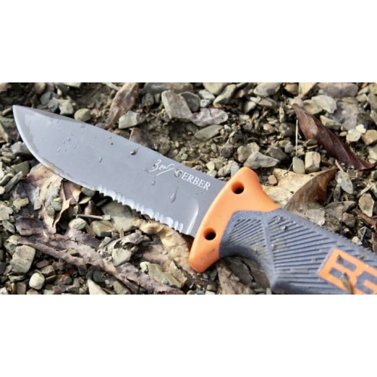 Нож за оцеляване Ultimate Bear Grylls, за къмпинг, 25 см, комплект за оцеляване + кания