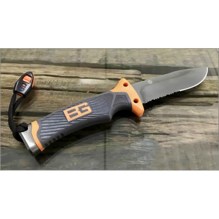 Нож за оцеляване Ultimate Bear Grylls, за къмпинг, 25 см, комплект за оцеляване + кания