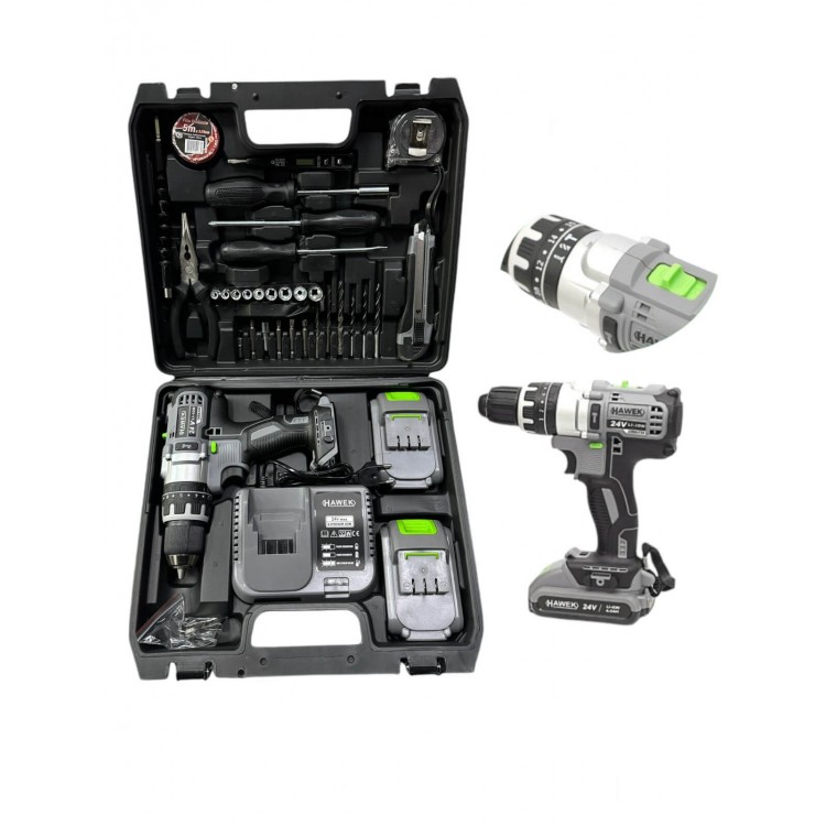 Акумулаторен винтоверт (ударен)  36V 8Ah с 30 бр части в куфар StahlMayer 