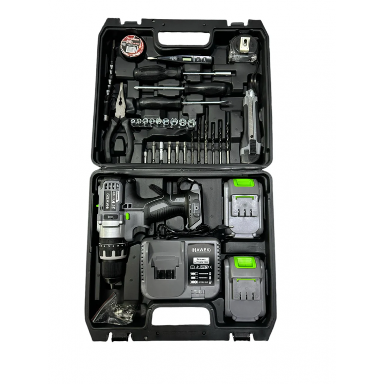 Акумулаторен винтоверт (ударен)  36V 8Ah с 30 бр части в куфар StahlMayer 