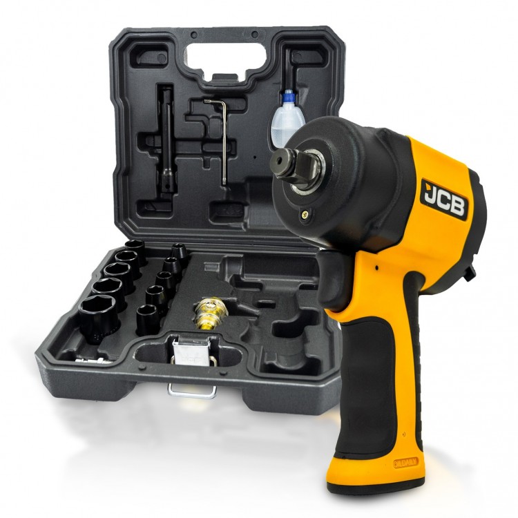 Пневматичен ударен мини гайковерт с вложки 1/2″ 1200Nm JCB