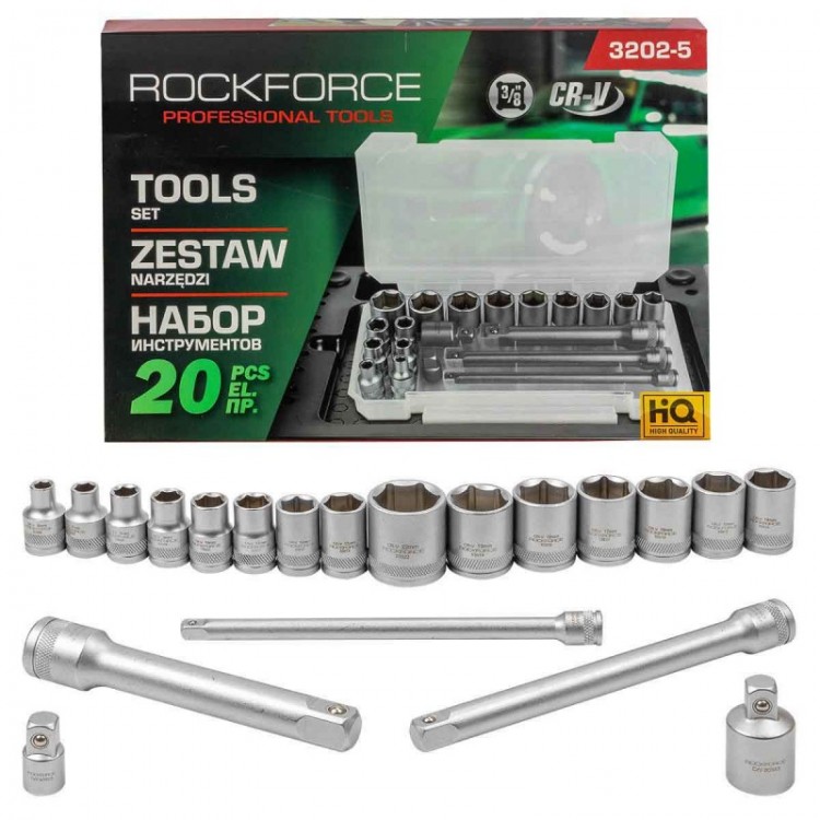 Вложки к-т 20части 3/8″ (6-22мм) ROCKFORCE