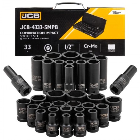 Комплект ударни вложки 33части 1/2″ JCB
