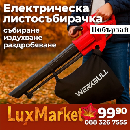 3В1 Електрическият листосъбирач Werk Bull - Made in Germany 