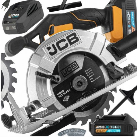 Акумулаторен ръчен циркуляр JCB  18CS-2XB-E , 18 V, 165 мм, с батерия и зарядно