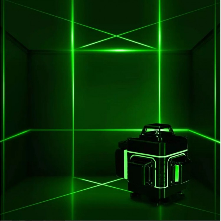Професионален 3D ЛАЗЕРЕН НИВЕЛИР с 12 линии (три точков) самонивилиращ се, със зелен лазер made in Germany ®