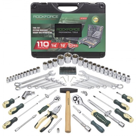 Комплект гедоре 1/2″& 1/4″ 110 части ROCKFORCE
