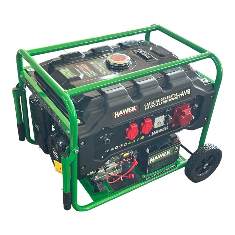 Бензинов монофазен генератор HAWEK Pro HK6500 , 420cc , 25 л, 6,5 kW Made in Germany 