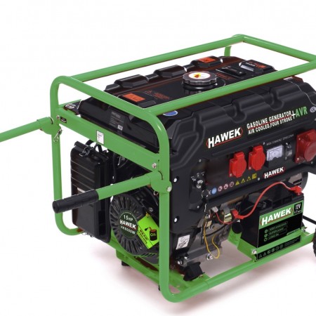 Бензинов монофазен генератор HAWEK Pro HK6500 , 420cc , 25 л, 6,5 kW Made in Germany 