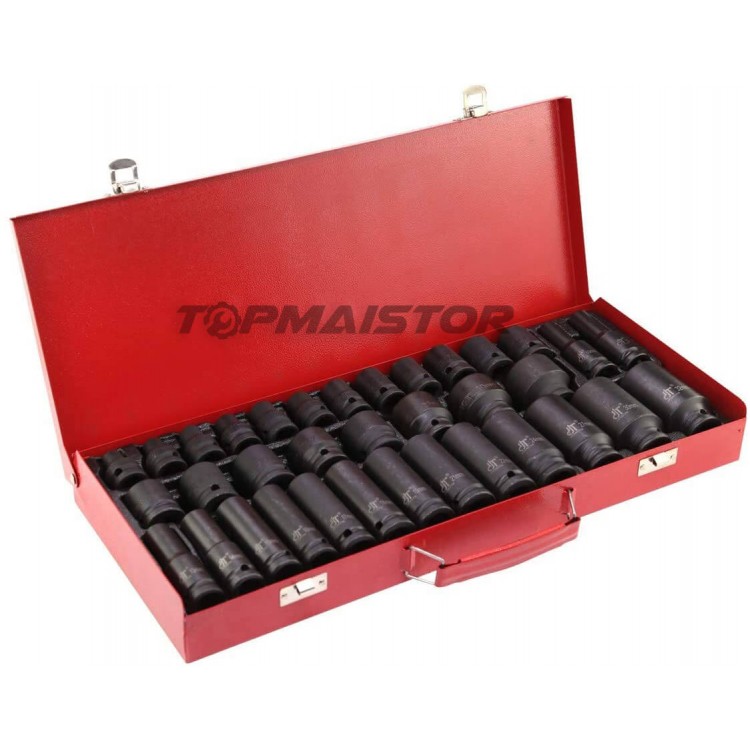 Немски Ударни Вложки 1/2" Stahlmayer  35 Части - стандартни + дълбоки вложки