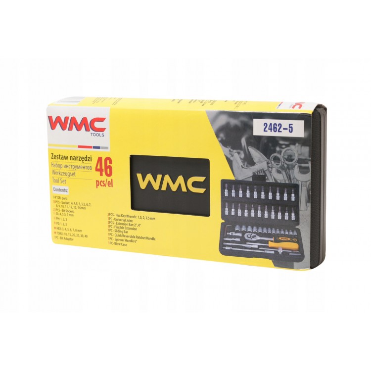 Куфар с инструменти Гедоре 1/4" шестостен 46ч., WMC