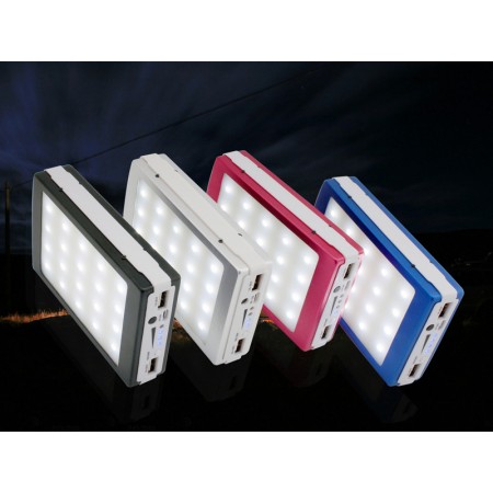 Соларна Преносима батерия 50000mAh с 20 LED диода и 2 USB изхода 