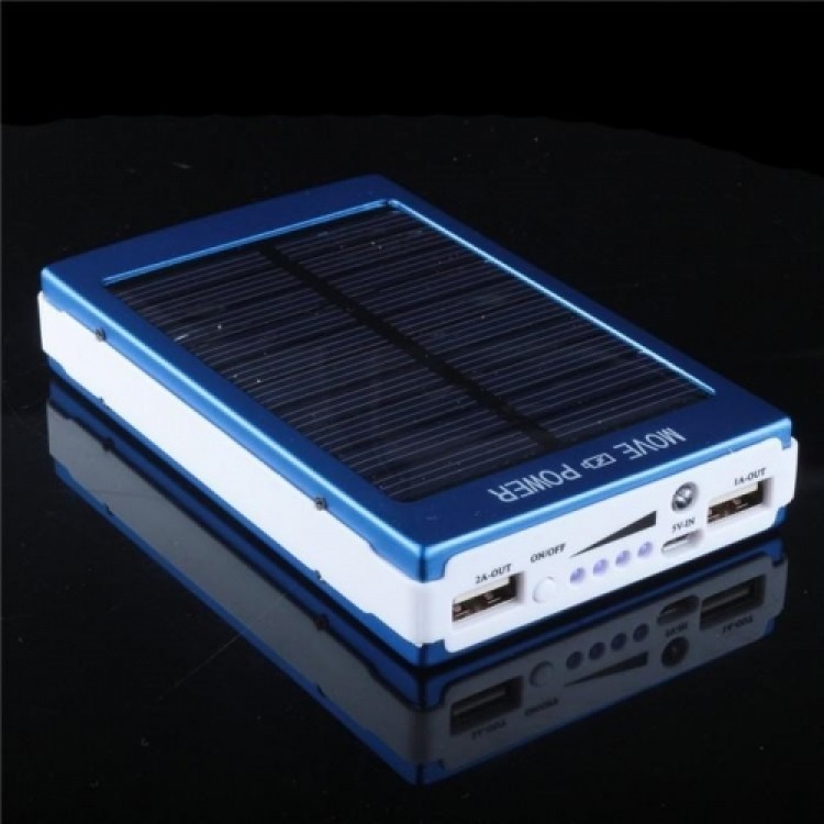 Соларна Преносима батерия 50000mAh с 20 LED диода и 2 USB изхода 