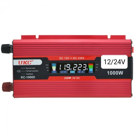 НЕМСКИ Инвертор за камион или кола CEJ 12V 24V - 220V, 1000W
