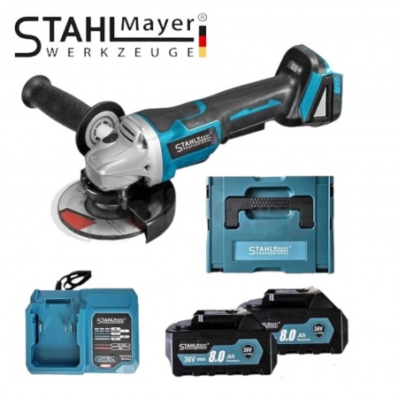 Немски Акумулаторен Безчетков Ъглошлайф Stahl Mayer 36V 125mm
