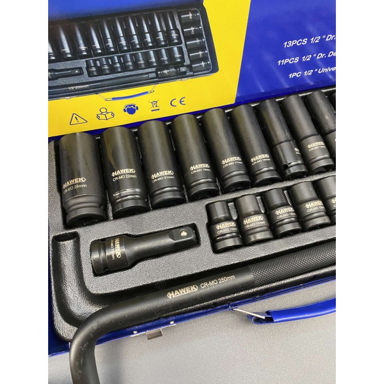 Hawek professional tools немско гедоре с ковани вложки 27ч 1/2 10-24мм