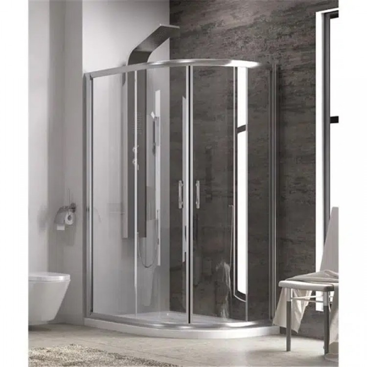 Душ кабина FLORA 650, асиметрична, хром
