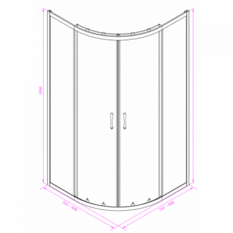 Овална душ кабина EASY ASSEMBLE, хром
