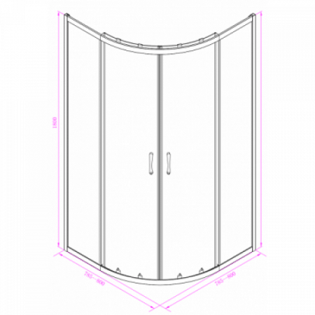 Овална душ кабина EASY ASSEMBLE, в черно