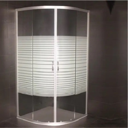 Овална душ кабина ENCLOSURE, рисувано стъкло, хром