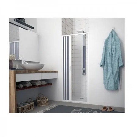 Параван за баня FLEX, хармоника, 60-170×185 см, обков PVC – бял