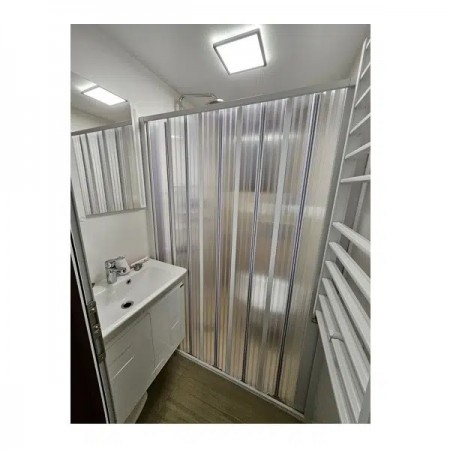Параван за баня FLEX, хармоника, 60-170×185 см, обков PVC – бял