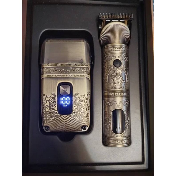 2в1 Самобръсначка и Тример  VGR V-649, Батерия: 1200 mAh, LED дисплей, Титание корпус и аксесоари в комплекта