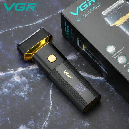 Безжична електрическа самобръсначка VGR LED дисплей, IPX6 водоустойчивост и бързо зареждане 