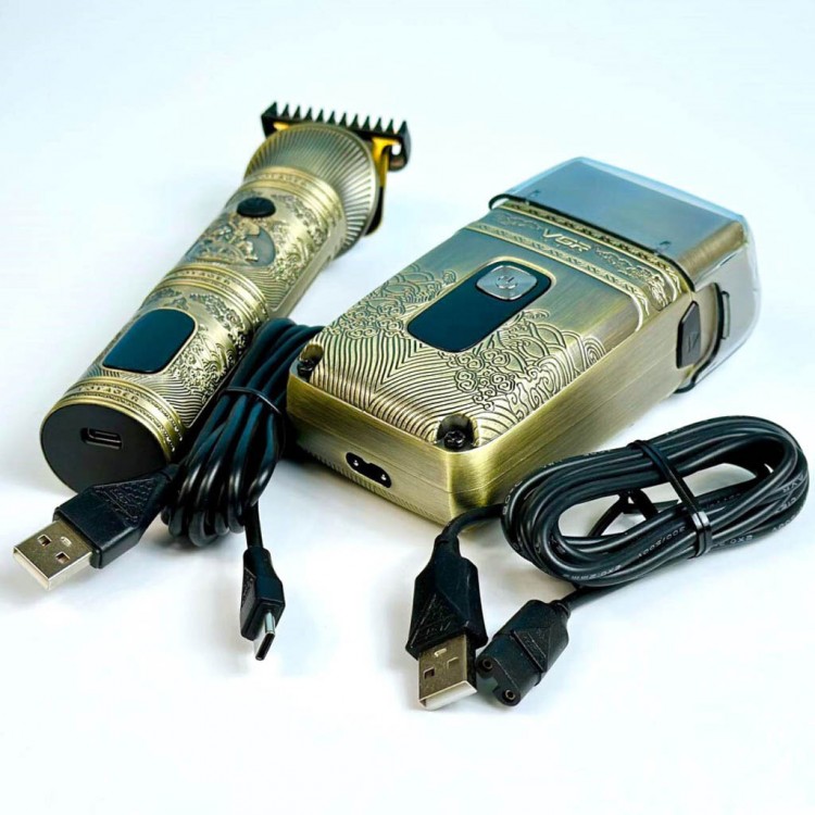 2в1 Самобръсначка и Тример  VGR V-649, Батерия: 1200 mAh, LED дисплей, Титание корпус и аксесоари в комплекта