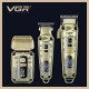 3в1 Комплект VGR V-642 акумулаторни машинки за подстригване на брада и коса с LED дисплей, титаниева изработка  и 12 приставки в комплект