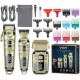 3в1 Комплект VGR V-642 акумулаторни машинки за подстригване на брада и коса с LED дисплей, титаниева изработка  и 12 приставки в комплект